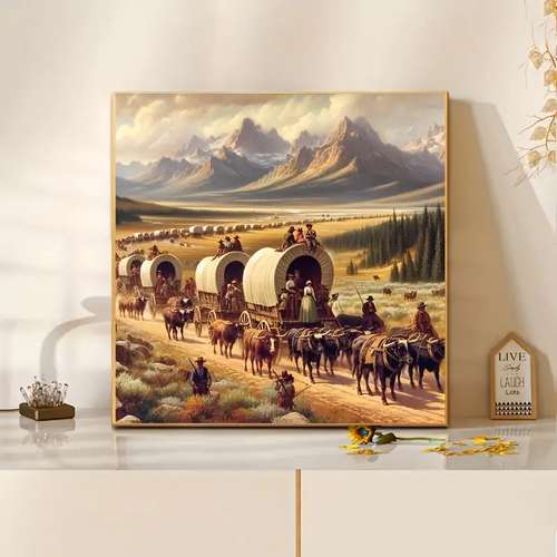 YSCOLOR Diamond Painting 5D Fai Da Te: Kit Cowboy Western Al Tramonto 30x40cm - Tela, Diamanti Rotondi E Accessori