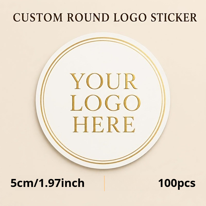 TEMU Etichette adesive personalizzate con LOGO per imballaggio 4/5/6/7/8 cm, 100/168/248 pz, adesivi sigillanti impermeabili per marchio di