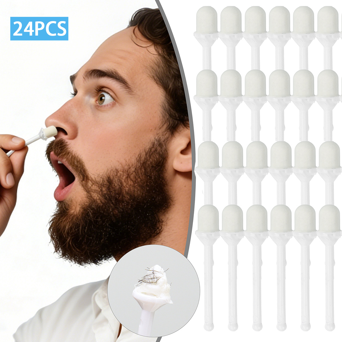 Image of 24pcs Portable Facial Hair Removal Stick Kit, Safe Grooming For - Facial Hair Trimming For Hair Removal, , Easygrip Handle, Nail Wax, Kit, Suitable For Travel