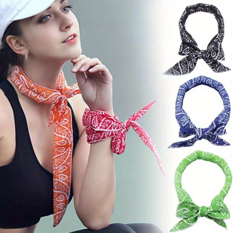 TEMU 5pcs Ice Towels, Cooling Scarves, Printed Towels, Provide A Cool And Refreshing Feeling, Suitable For Outdoor Sports, Fitness, And Yoga