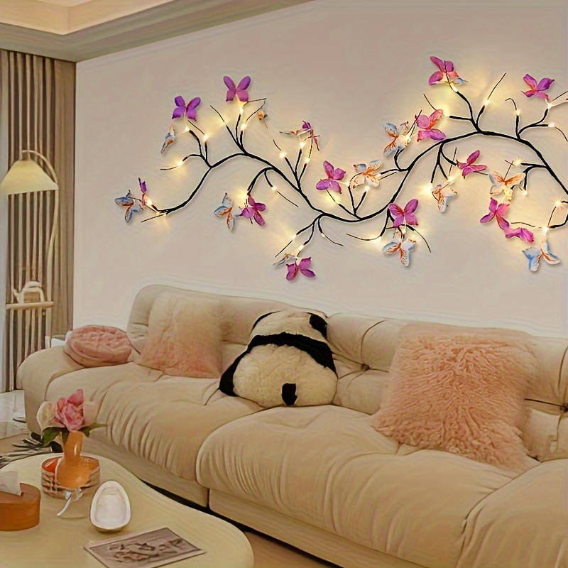 TEMU 145cm/ 57in Summer Vine Light String, 30 Leds Home Decor Lighting, Usb Powered, Diy Fairy Night Lights (multi ), Indoor & Outdoor Ambient Decor