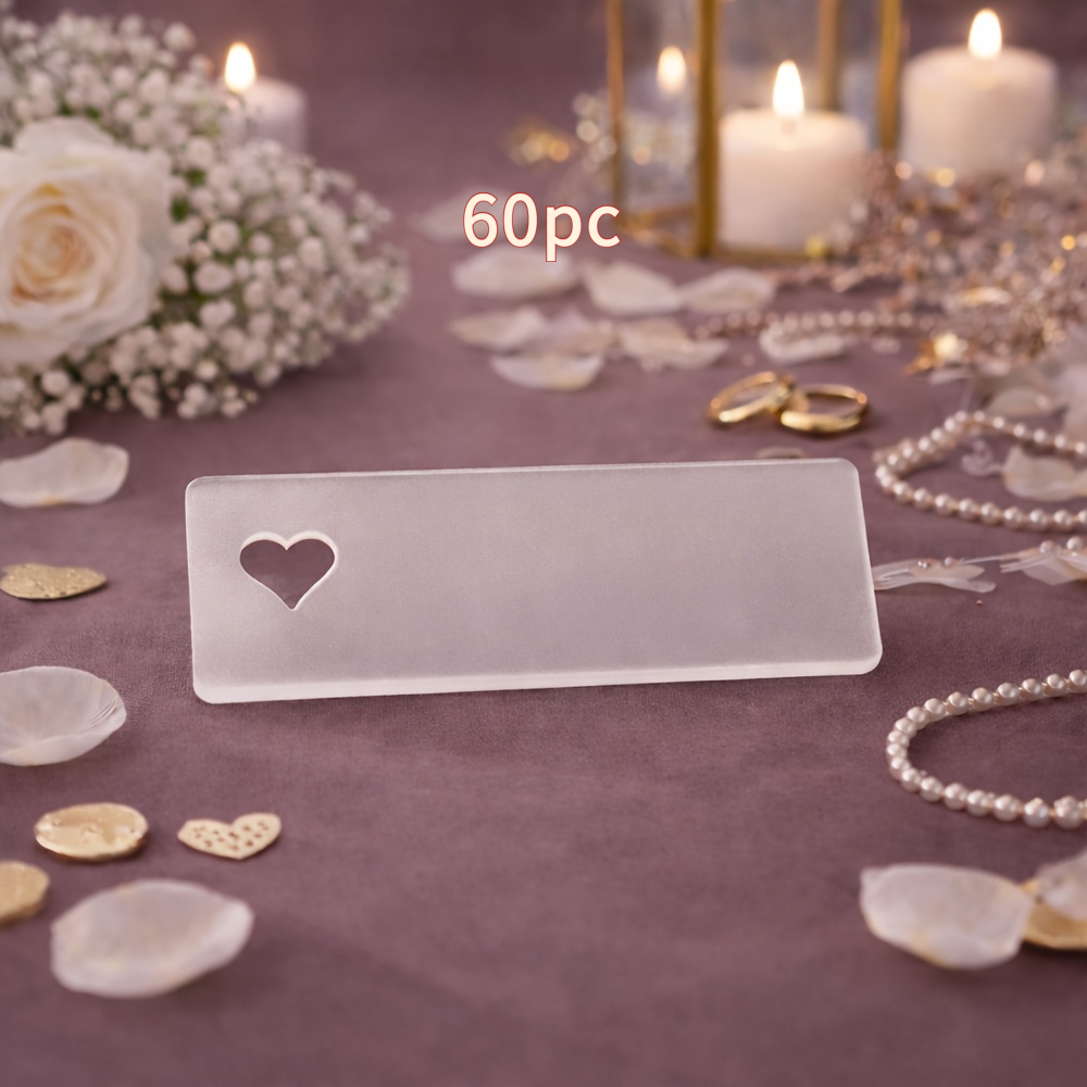 TEMU 10/20/40/60pcs Cartes de place de mariage de cœur et plaques nominatives pour invités - /Numéros/Numéros de table adaptés pour , anniversaires,