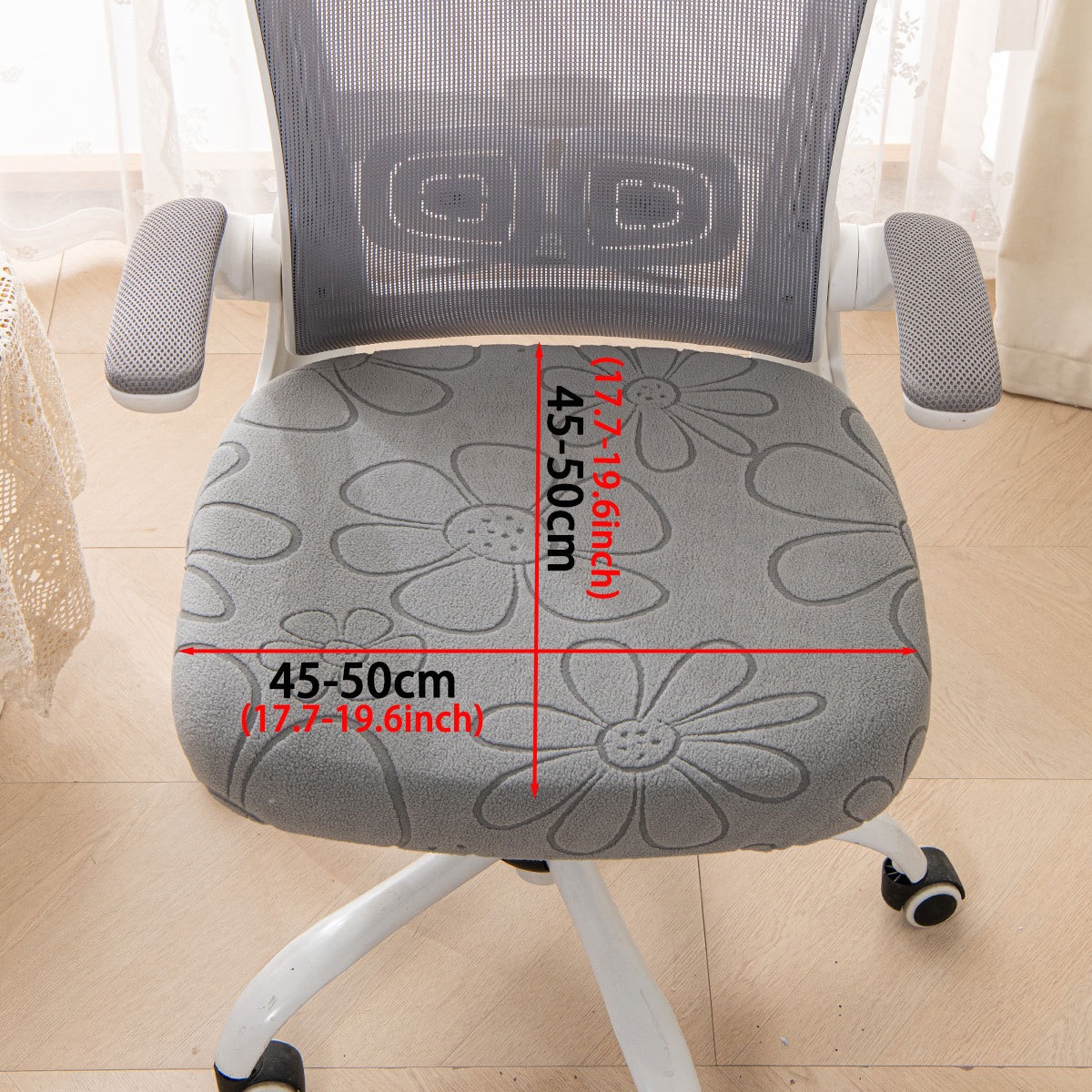 TEMU [] Funda Gruesa Jacquard para Silla de Oficina (45-50Cm/17.72-19.69Inch), Tela Suave, Protector Elástico Estirable para Silla Giratoria de