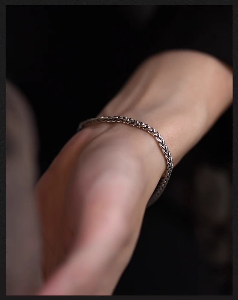 925 Silver Dragon Bone Cuban Chain Bracelet