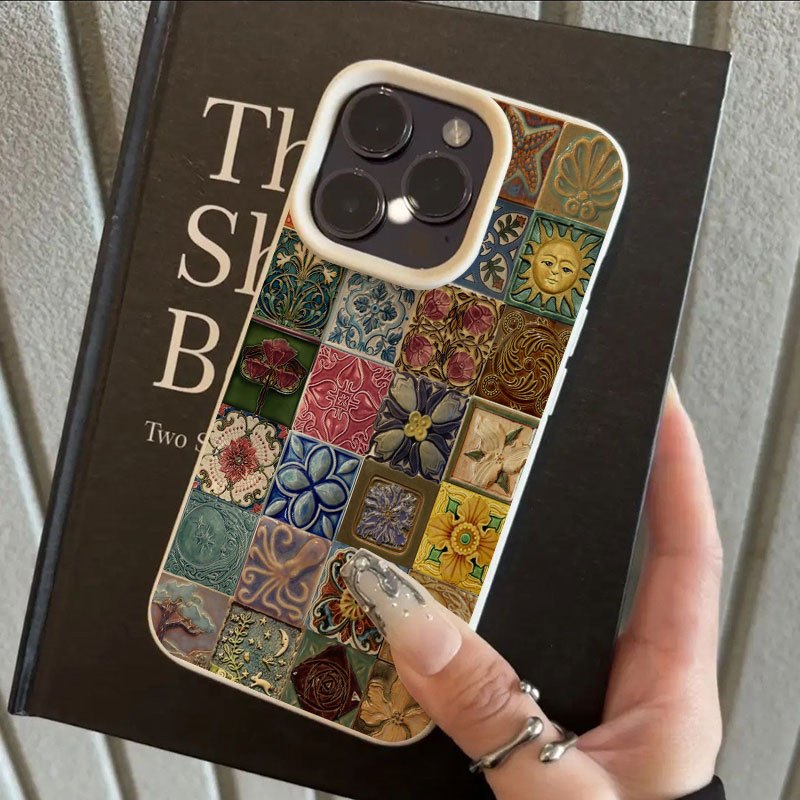 TEMU Phone Case - Multicolor Tile Creative Collage Pattern Phone Case For Iphone 16 Promax, Suitable For Iphone 15 Promax/14/16 Plus/15/13 Pro/12/11,