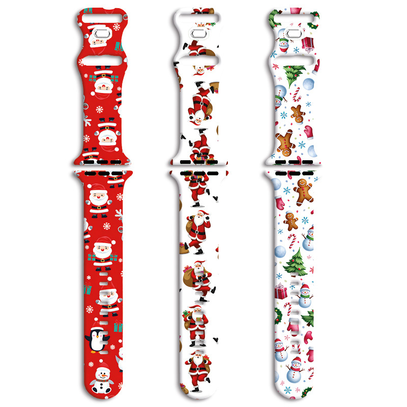TEMU 2d Flat | 3pcs Christmas Autumn Thanksgiving Watch Band Compatible With Watch, Winter Print Set For Women, 38mm 40mm 41mm 42mm 44mm 45mm 49mm.