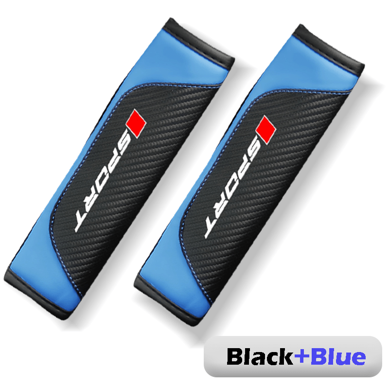 TEMU 2pcs Carbon Fiber Car Seat Belt Pads With Sponge Filler - Universal Leather Shoulder Strap Cushions For Most Vehicles, &, Durable & Comfortable