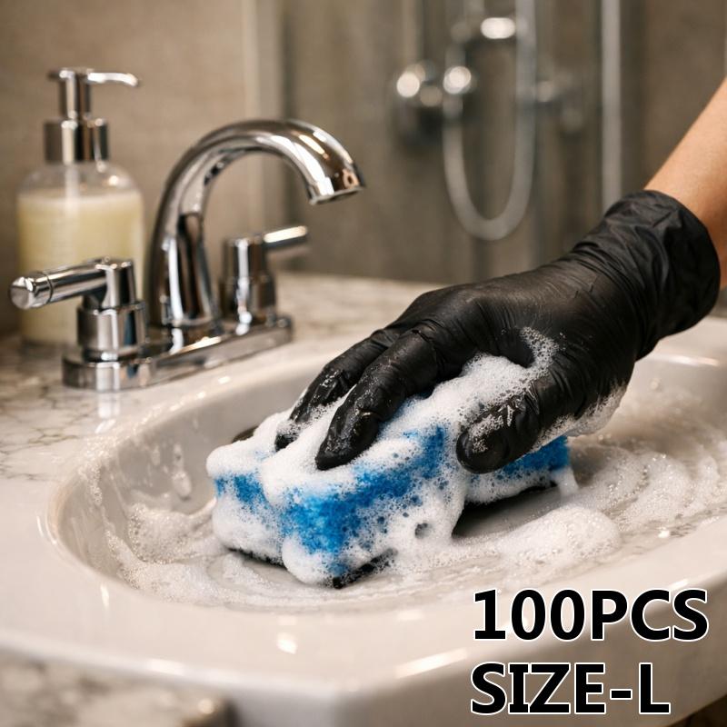 TEMU Scatola da 100 guanti in nitrile , adatti per manicure, organizzazione quotidiana degli oggetti, lavaggio , pulizia alberghiera e domestica. Un