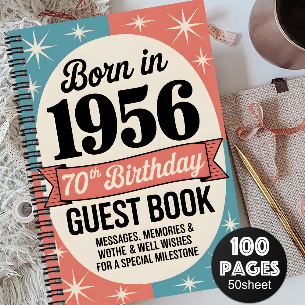 TEMU 1pc Aesthetic Birthday Guestbook, Retro Memories Souvenir Album, Message Book With Wishes, Guest Messages Gifts For Women, Happy Birthday Gift