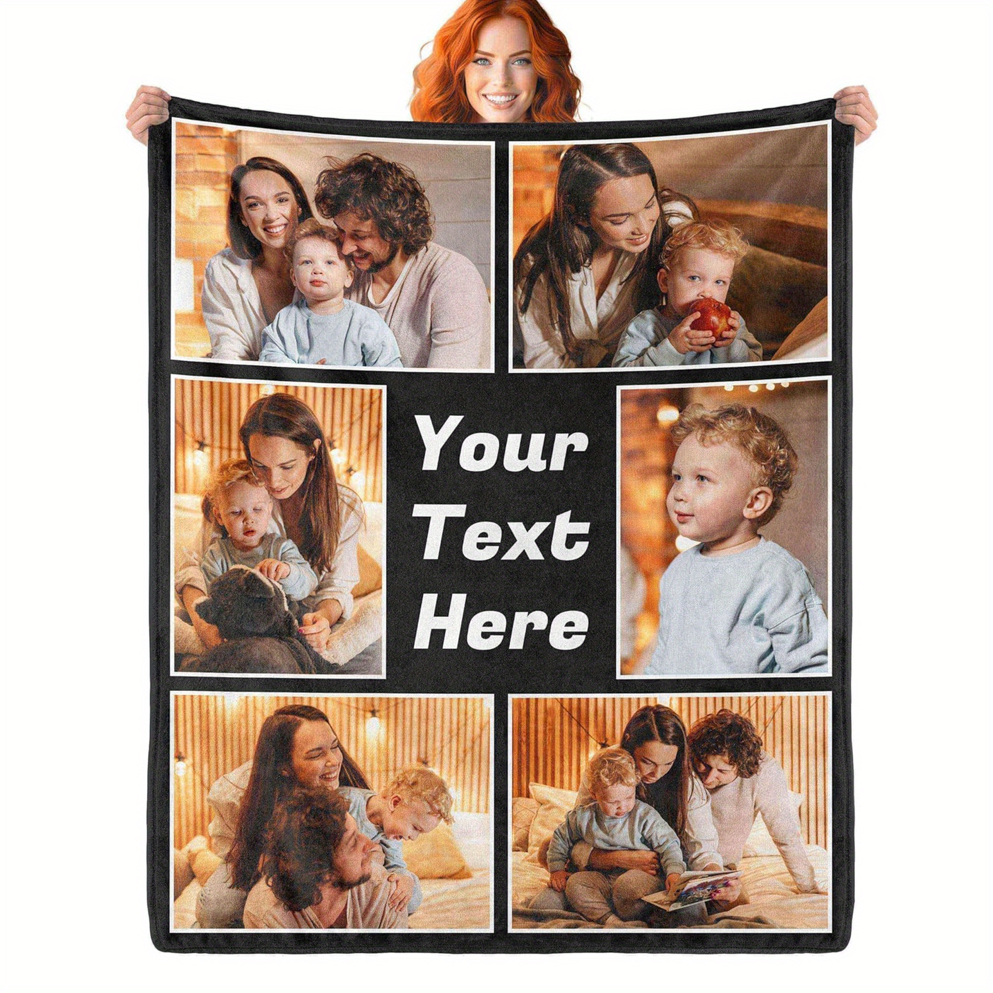 

Étreignable, Couverture Photo HD Personnalisée avec - Design Personnalisé pour Maman, Papa, Couples - Tissu , Lavable en Machine - Cadeau pour Toutes les