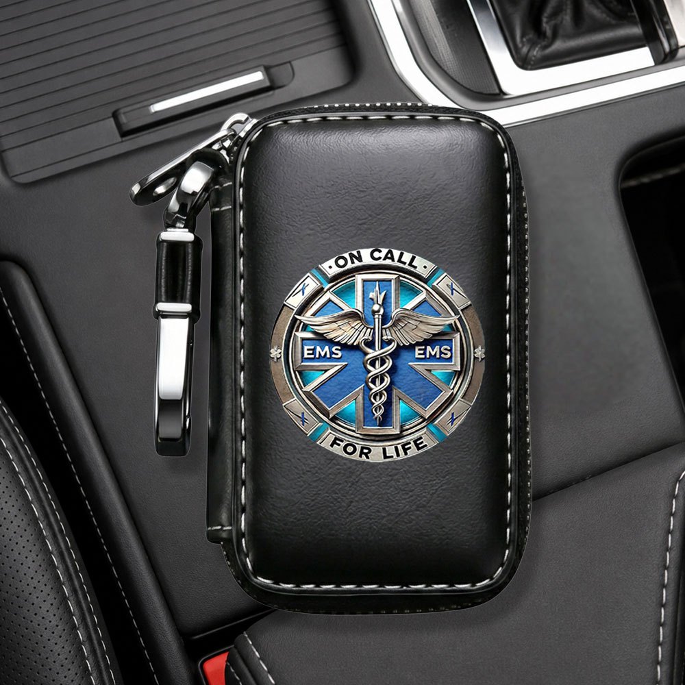 TEMU On Call For Business Key Protector Case, Suitable For Storing Small Items Like Keys. Unisex Design. Features A Durable Zipper Closure.