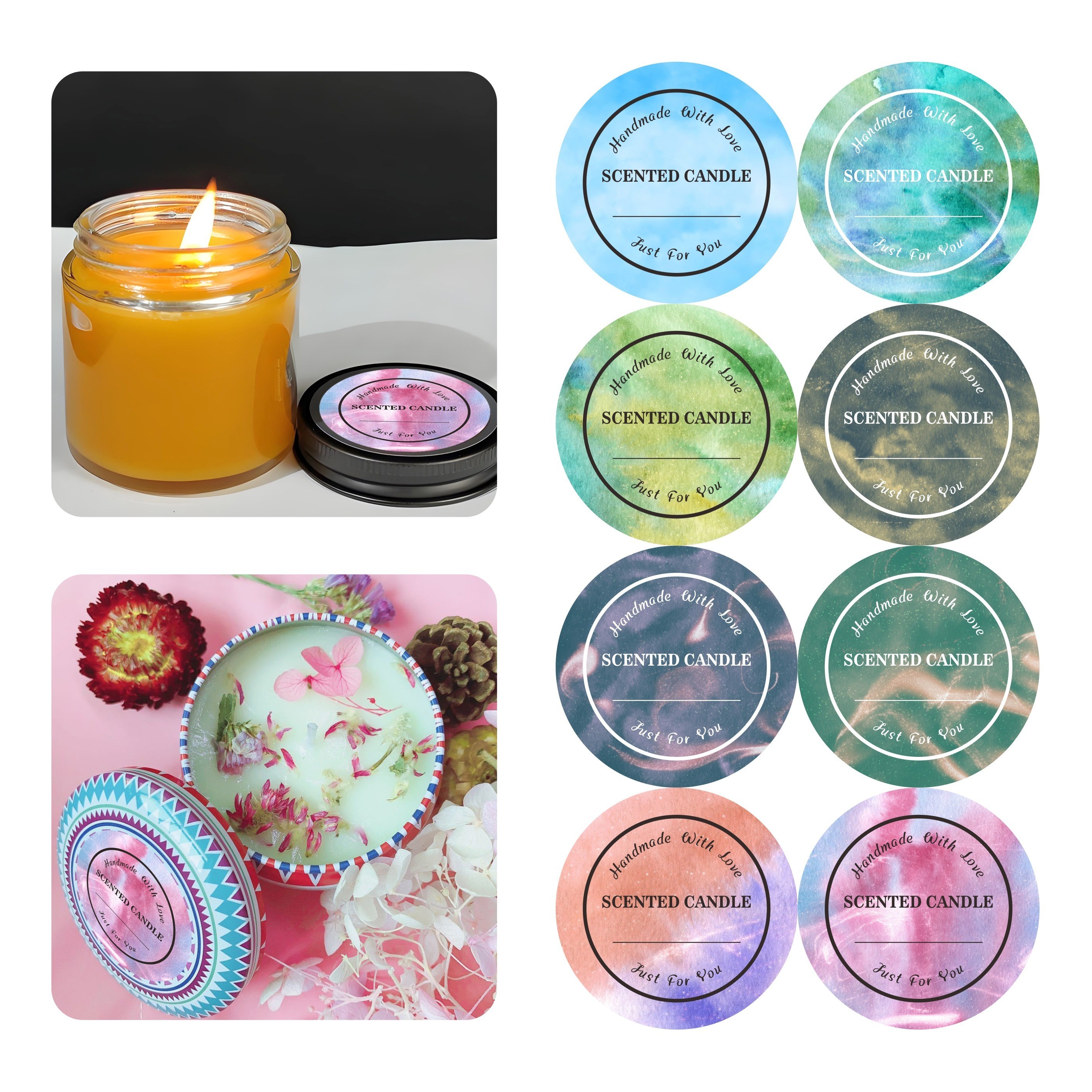 

80pcs Candle Labels, 2 Inch Stickers, For Candle Making Supplies, Candle Containers, Candle Jars, Candle Jars With , Packaging