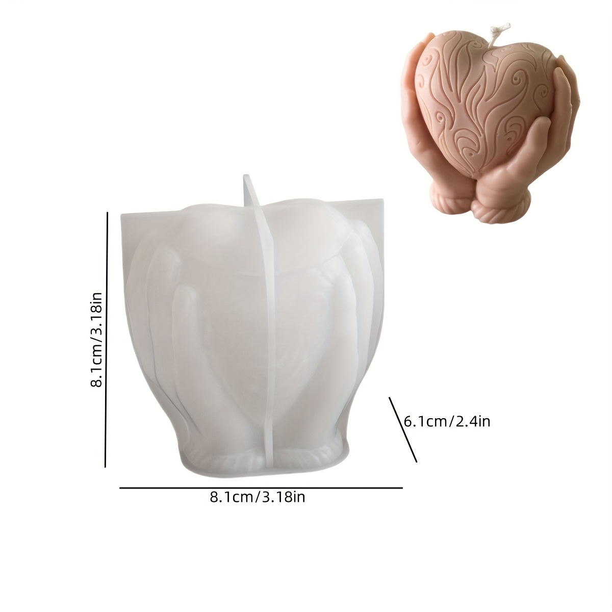 Image of Resin Casting Mold For 3d Heart-shaped Candles; Silicone Resin Core For Handmade Molds; Diy Wax Melting Decoration Molds; Plaster Molds For Heart-shaped Crafts.