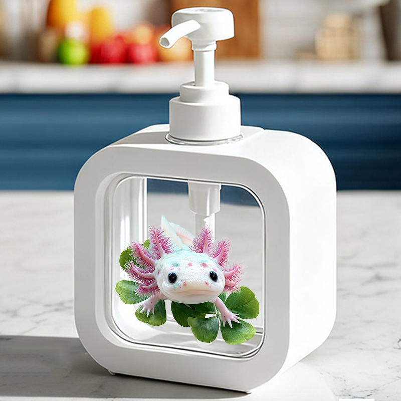 E-shop 1 Stück Niedliche Axolotl Handpumpen-Flasche – Ideal für Spülmittel, Flüssigseife Handdesinfektionsmittel