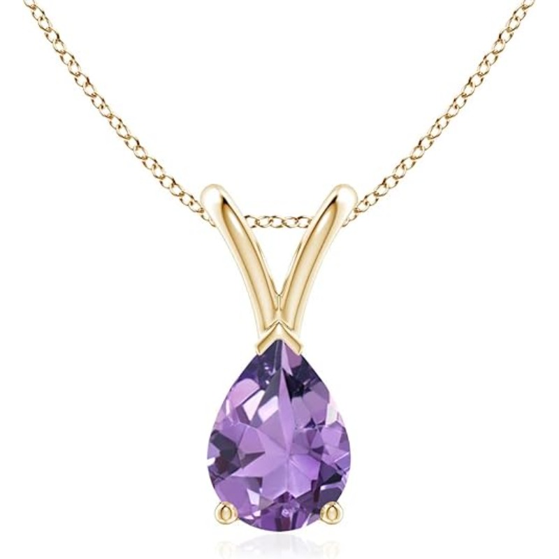 1.5ct Natural Amethyst Waterdrop Pendant Necklace