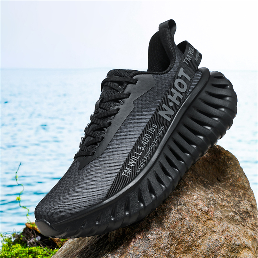 [Sneakers] Men'S Women'S Road Running Shoes, Thick Sole Casual Athletic Shoes for Men, Teenager Outdoor Sports Design, Comfortable Breathable Fabric Upper, Cushioning Shock-Absorbing MD Sole, Non-Slip And Wear-Resistant, Low-Top Lace-Up Closure