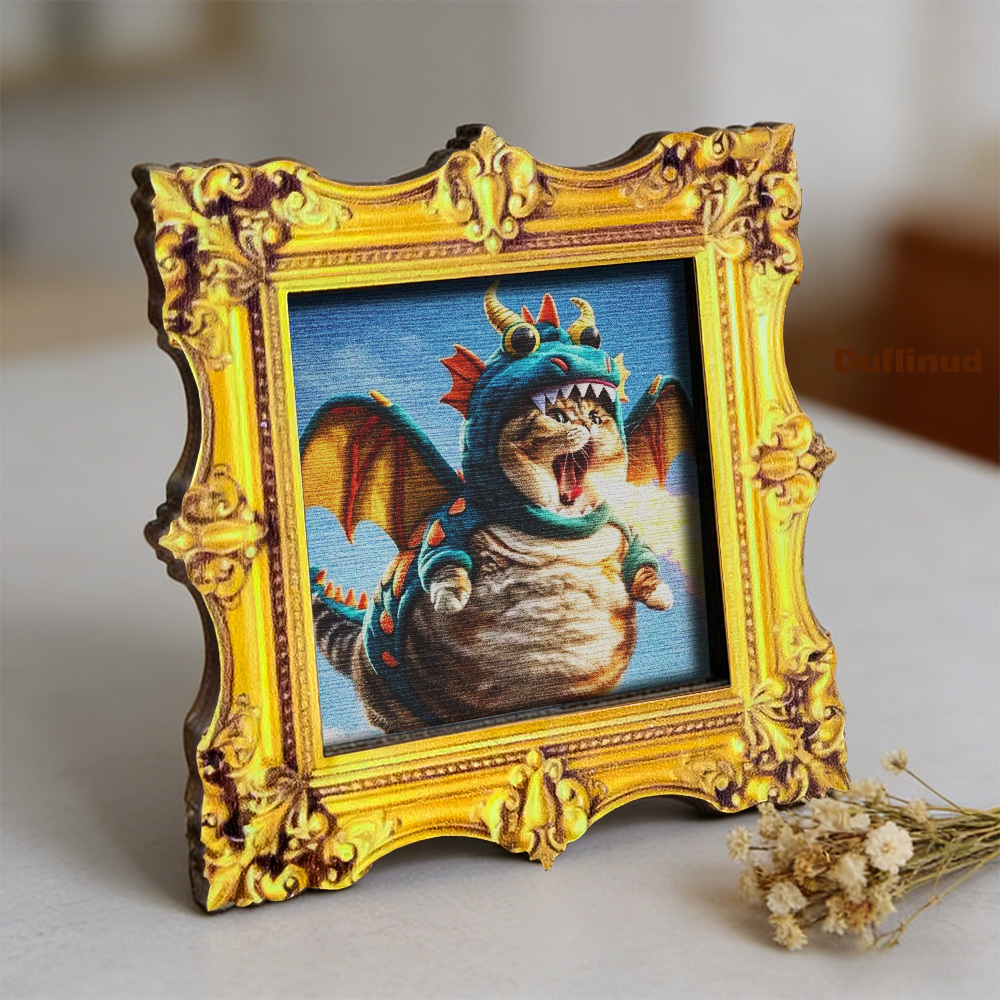 TEMU 1pc Wooden Cat Refrigerator Magnet, Mini Decorative Painting, Role-playing, Wooden Fridge Sticker, Suitable For Kitchen Refrigerator Door
