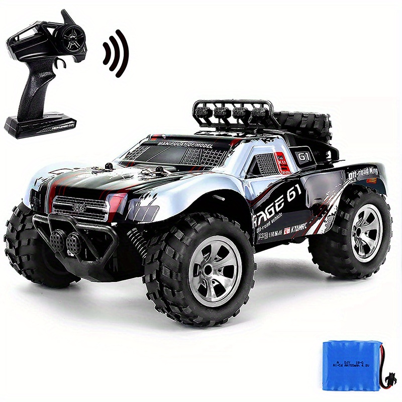 KYAMRC1:18 MPH High-Speed Off-Road RC Car - 2.4G Short Car Racing Climbing Vehicle, 4-Wheel Off-Road Design, USB Rechargeable, 4 Colors (Red/Green/Blue/White) for Outdoor Adventures, Adventure Gear, Durable Plastic Body