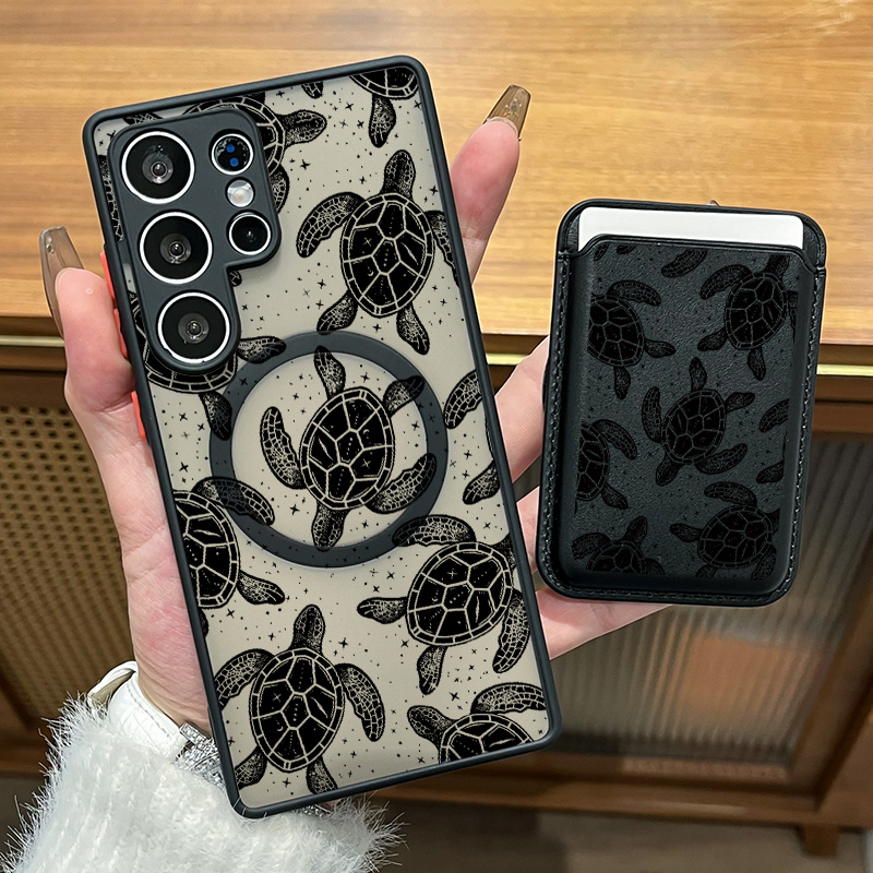 TEMU Phone Case: 2-in-1 Set Pattern Magnetic Phone Case & Card Holder For Galaxy S26 S25 S24 S23 S22 S21 Fe A56 A55 A54 A53 A52 A52s A32 A17 A16 A15