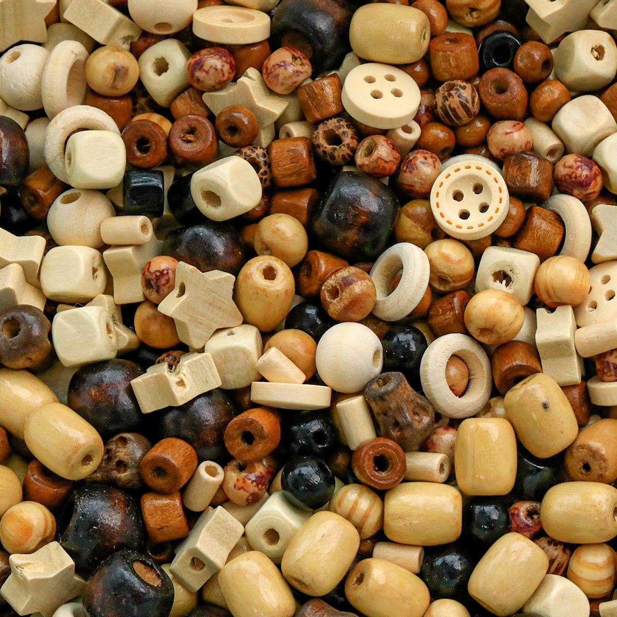 Image of 20 Grams, Approximately 100 Versatile Retro Ins Solid Wood Loose Beads, Spacer Beads, Abacus Beads, Square Beads, String Beads, Suitable For Decorative Beads