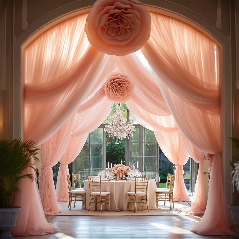 E-shop 1 Rolle 20M Ultra-Lang 787.4In/65.6Ft Pastellrosa Tüll, Elegante, durchscheinende Textur, Bastelstoff, langlebige Dekoration, hohe Elastizität
