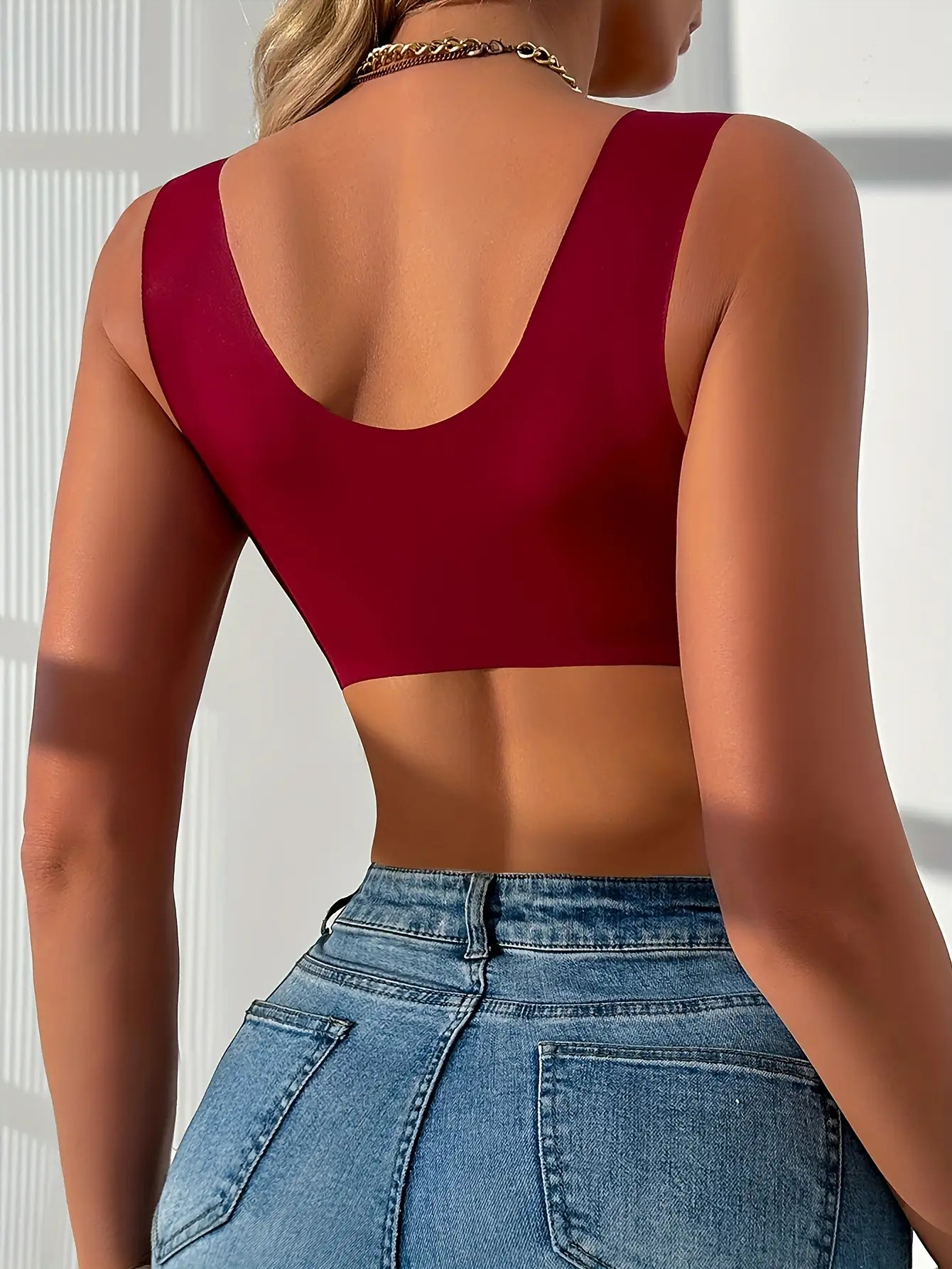 Black and Red Push-up Front-clasp Lace Bra, Non-removable Cups, Wire-free