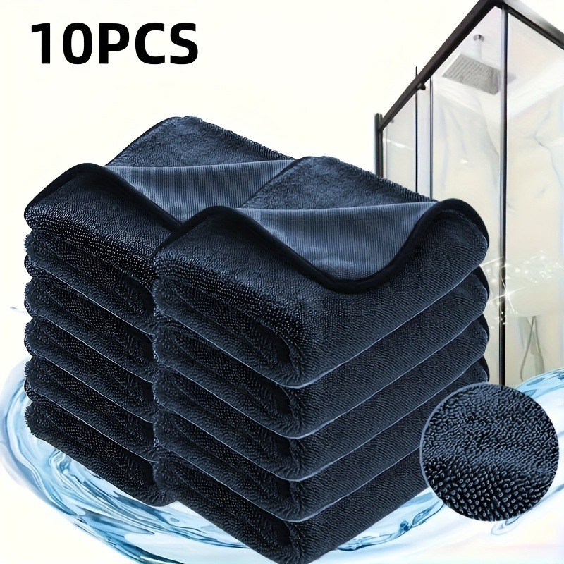 E-shop 10 Stück Glänzende Reinigungstücher | Glänzende Polyester-Tücher für kratzfreies Glas, super saugfähig, wiederverwendbar für Duschtüren,