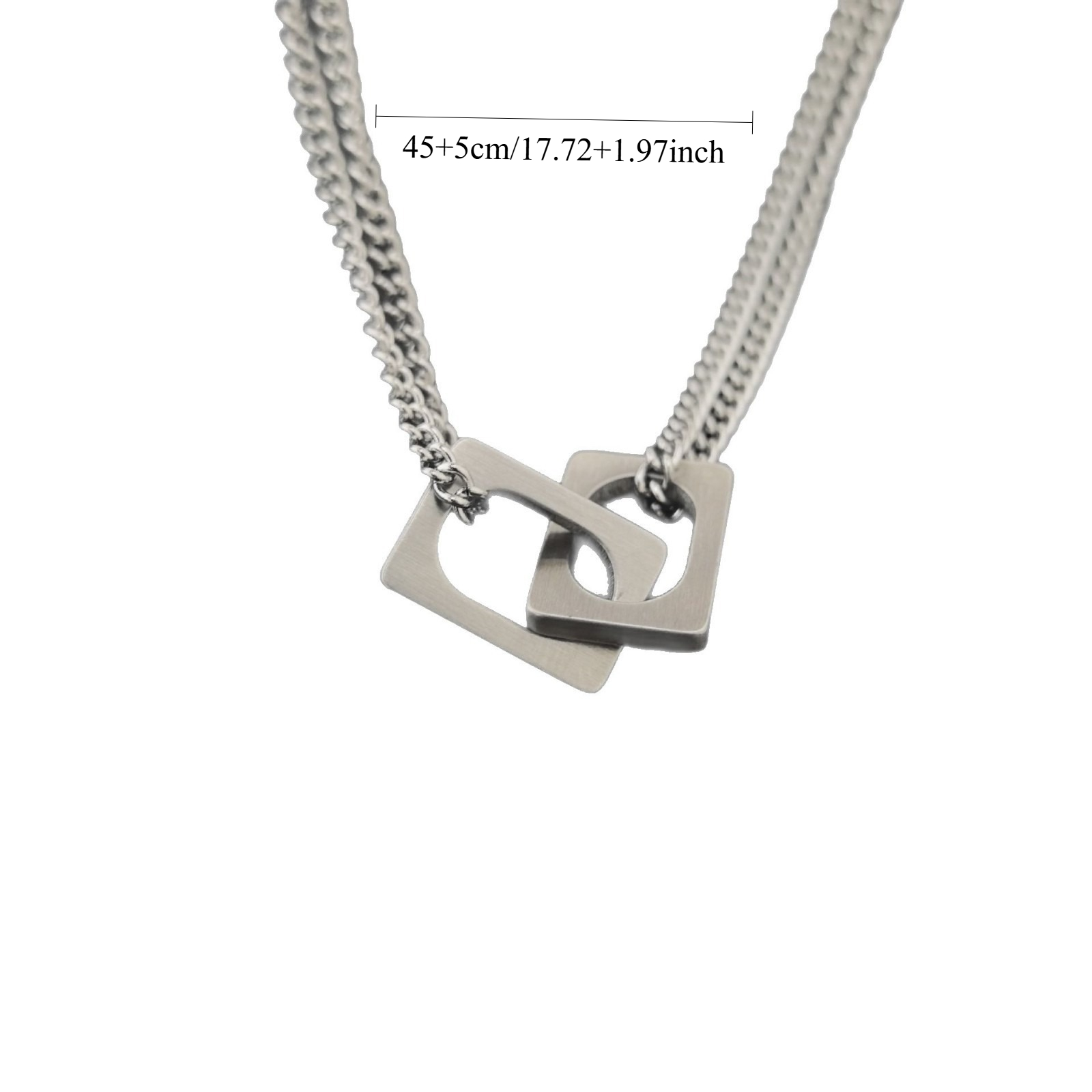 Men's Stackable Geometric Double-Layer Necklace