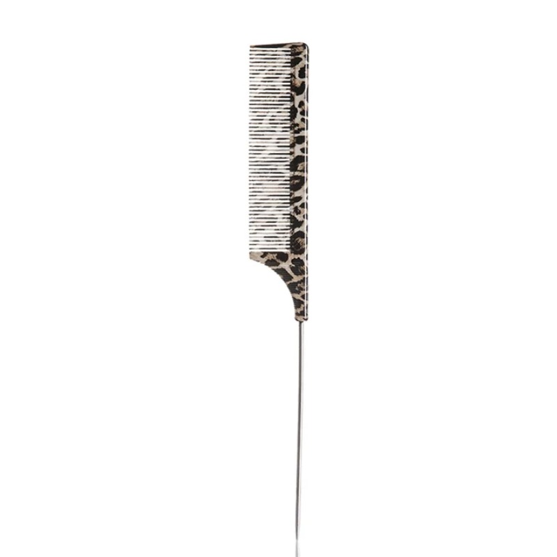 TEMU Peine WANMEI con estampado de leopardo para hombre, peine tenedor para pompadour, peine de punta , peine de dientes anchos, peine para peinado