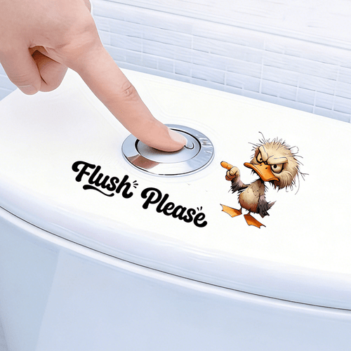 1pc angry ducks toilet sticker a duck toilet tank sticker that you to flush the toilet very cute unique creative and with faces self pvc suitable for toilet lids toilet tanks and bathroom decorative stickers