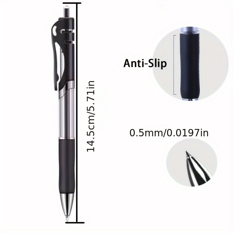 24pcs transparent push ink   pen set with 0 5mm medium tip suitable for office and school use 3 pens 21 refills Product details 1