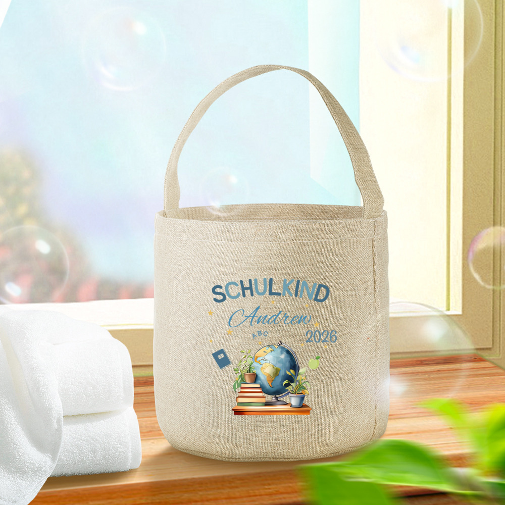TEMU Personalized Schulkind 2026 Printed Storage Basket, Large Capacity Fabric Storage With Name, Suitable For Storage To Store, Stationery, Pens,
