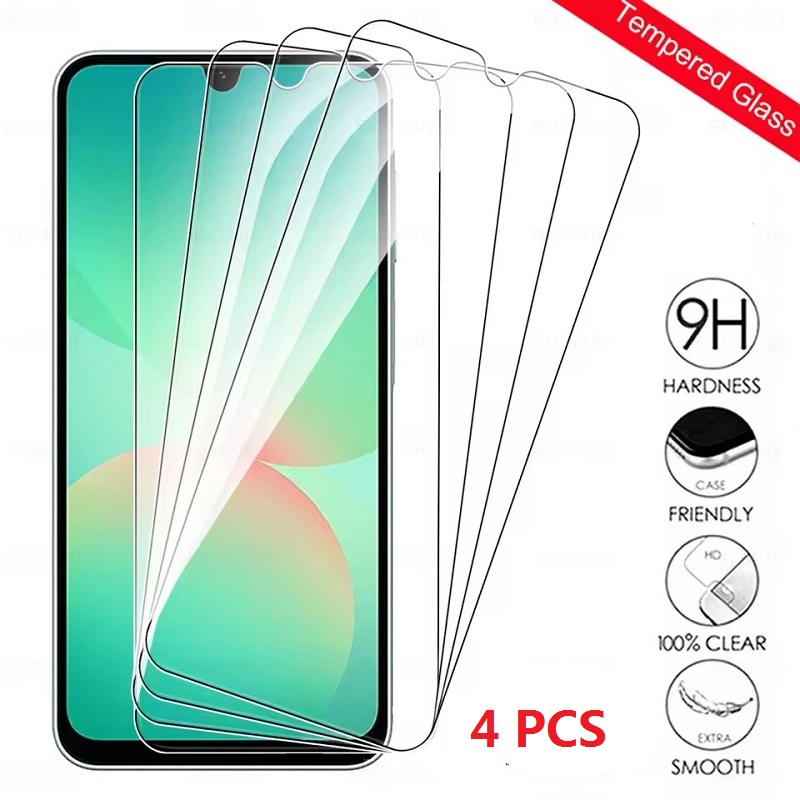 E-shop 4 Stück HD Klare Panzerglas Displayschutzfolien Passend für Samsung Galaxy S25 FE 5G A17 A16 A07 A06 A56 A55 A04S A05S A14 A15 A23 A24 A25 A26