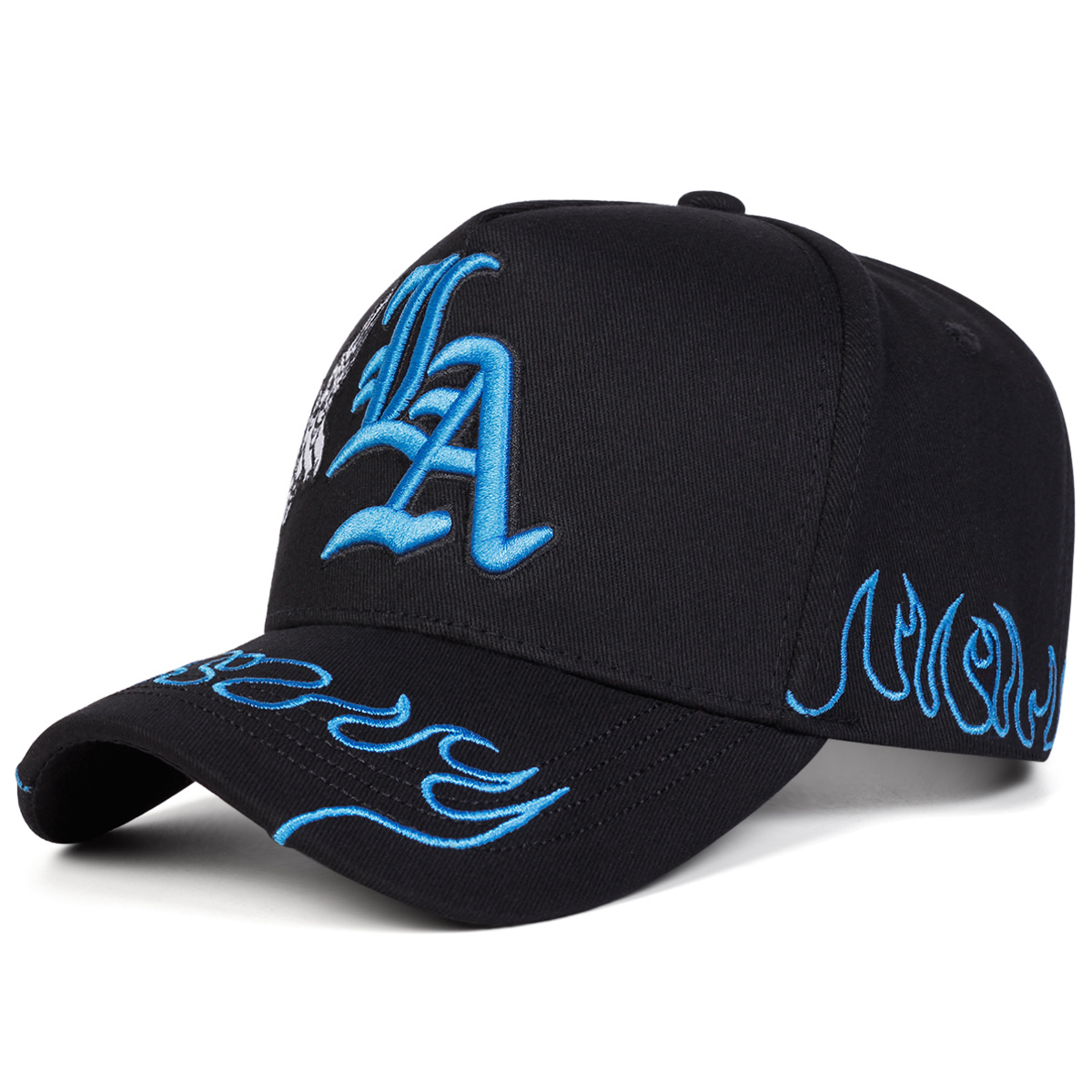 TEMU 1 Men's Gothic La Embroidered Baseball , Outdoor Adjustable Fashion Casual Hat, Suitable For Spring And Autumn , Travel, And Seaside Vacations