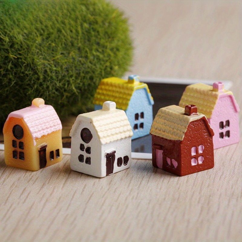 

1 Set Of 4-color Small Chinese House, Resin Ornaments, Moss Micro-landscape Ornaments, Decorative Materials Accessories, Suitable For Diy Handicrafts