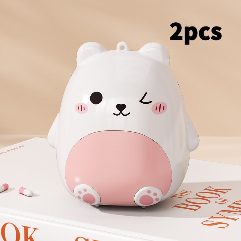 Image of Cute Bear Pill Case Suitable For Travel & Daily Medication Organizer - Weekly Medicine Holder With Daily Compartments, Portable Weekly Pill Box For,,,, Supplies (no Revision Request)