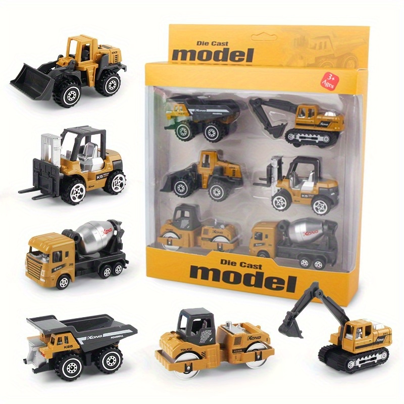 

6- For Kids, Die- Alloy Metal Toy Trucks, Manual , Loader, , , For 3-6 Years Old Boys & , & Christmas