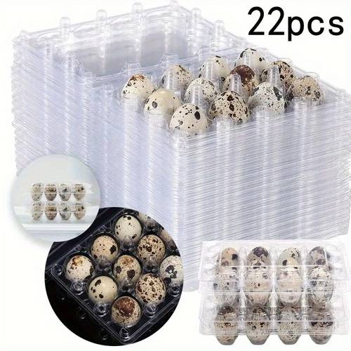 22 boxes for quail eggs durable plastic tray with 12 compartments for storage ideal for quail pheasant and pigeon eggs compact easy to carry and offers protection for fresh eggs during storage and transport