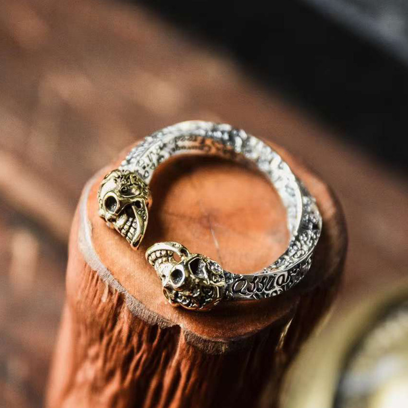 Anillo Gotico Anillos De Compromiso Con Calaveras Personalizada