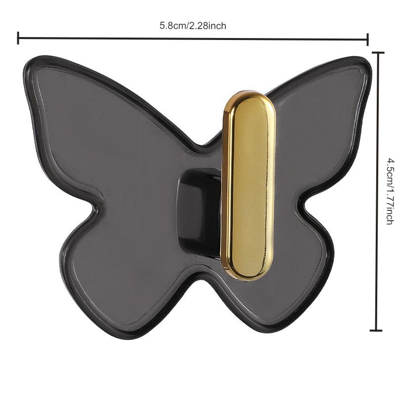 Gancho de mariposa de 1/3/6 piezas, de lujo ligero para baño, sin perforación, de gran capacidad de carga, para parte trasera de puerta de cocina, para bolsa, gancho adhesivo para bolsa, toalla, llave, almacenamiento