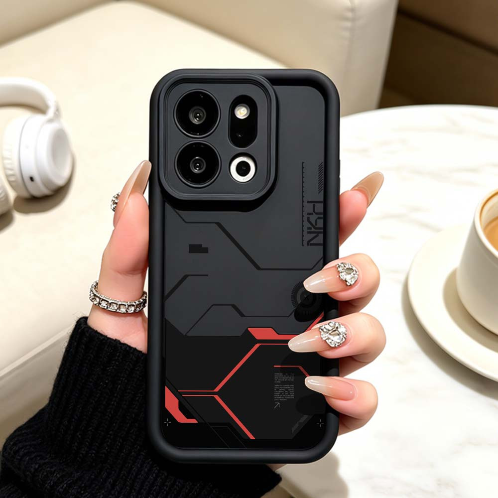 TEMU Phone Case - 1pc Cool Tech Creative Soft Phone Case For Oppo Find X9 X5 X3 F31 F23 F21 K14x K12 A17k A16 A16e A16s A11 A11x A6 A6x A6t A5 A5x