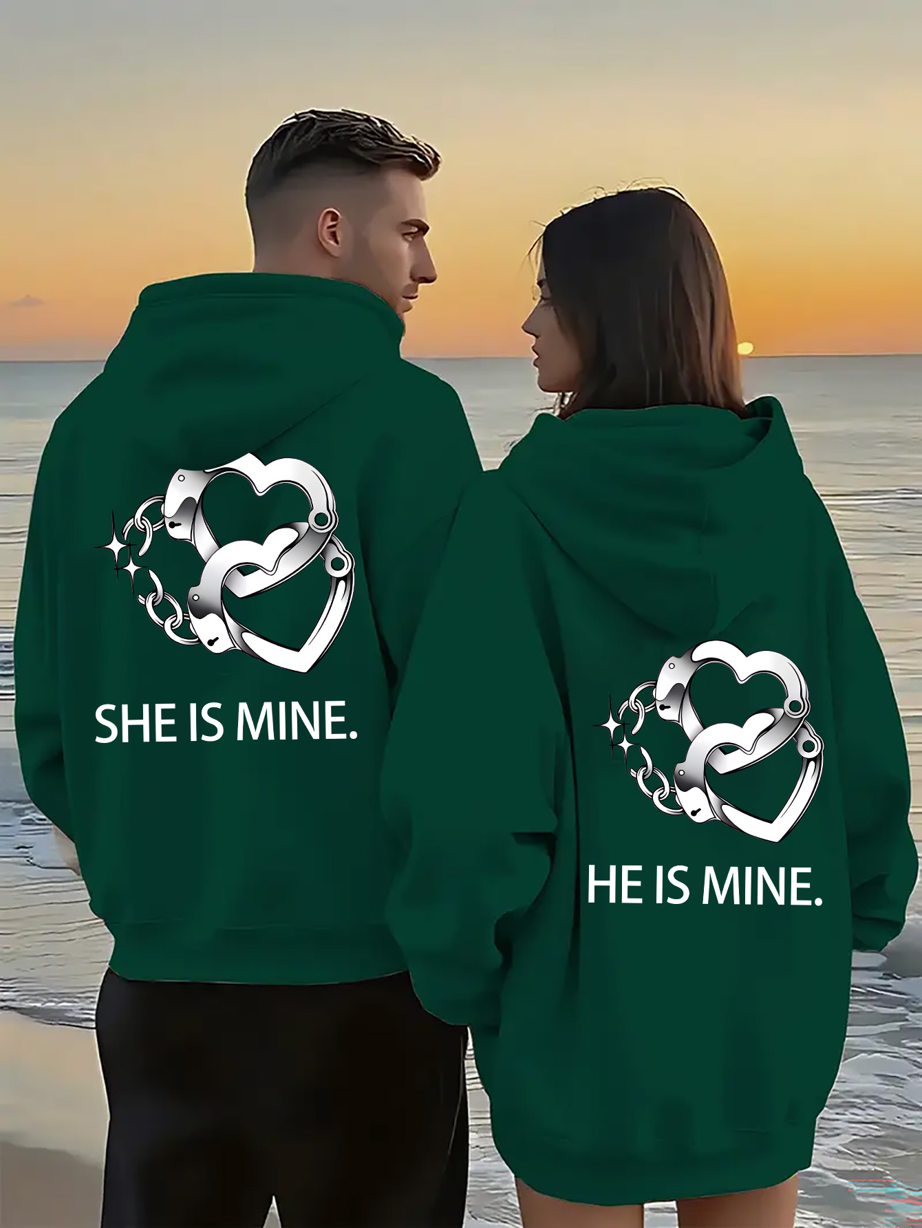 Couple Hoodie Printed Lightweight Quick-Dry Polyester Sweatshirt