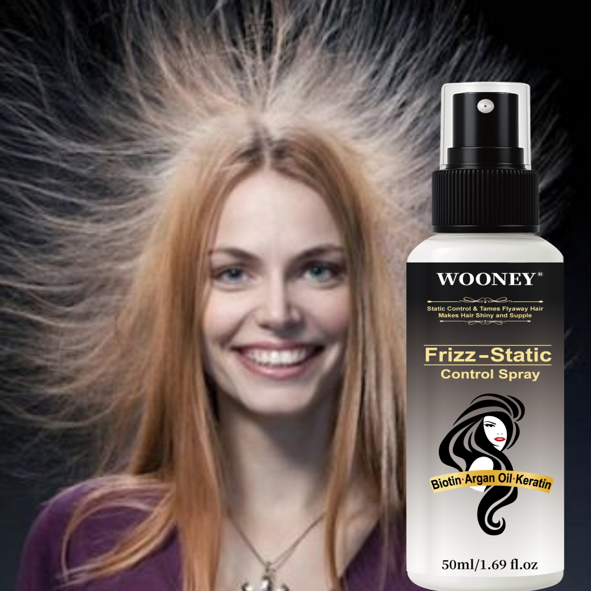 Image of 50 Ml Frizz And Spray Beat Winter Shampoo Troubles No-wash Spray For Instantly Soft Shiny Fragrant Hair For Hair 5- Smoothing Heat Makes Hair Shiny And And