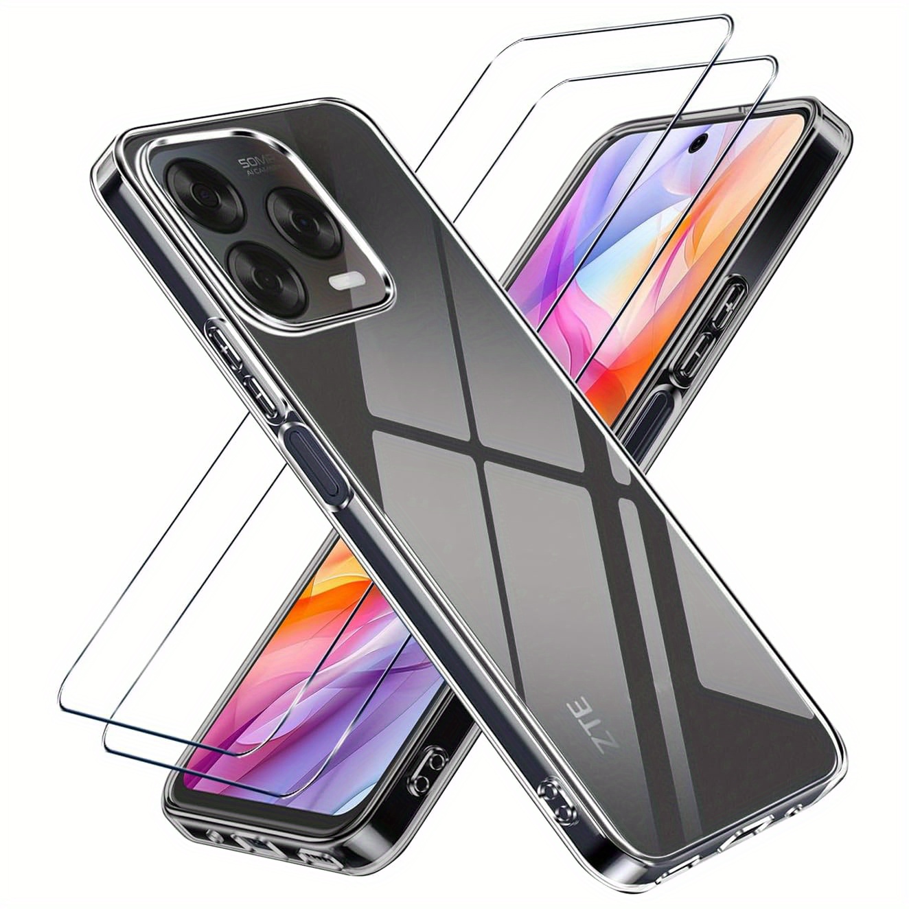 TEMU Phone Case - Protective Case For The For Zte Blade V70 Vita, Including 2 Tempered Glass Screen Protectors, Featuring A Slim And