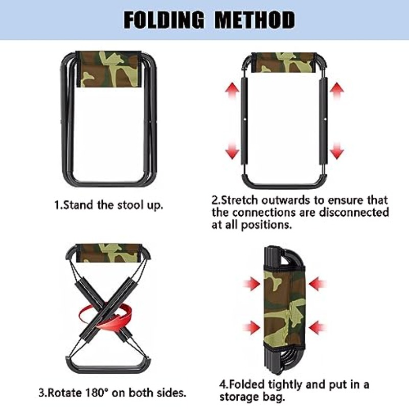 camouflage camping stool folding lightweight portable iron stool for adults small folding chair outdoor fishing stool travel chair Product details 3
