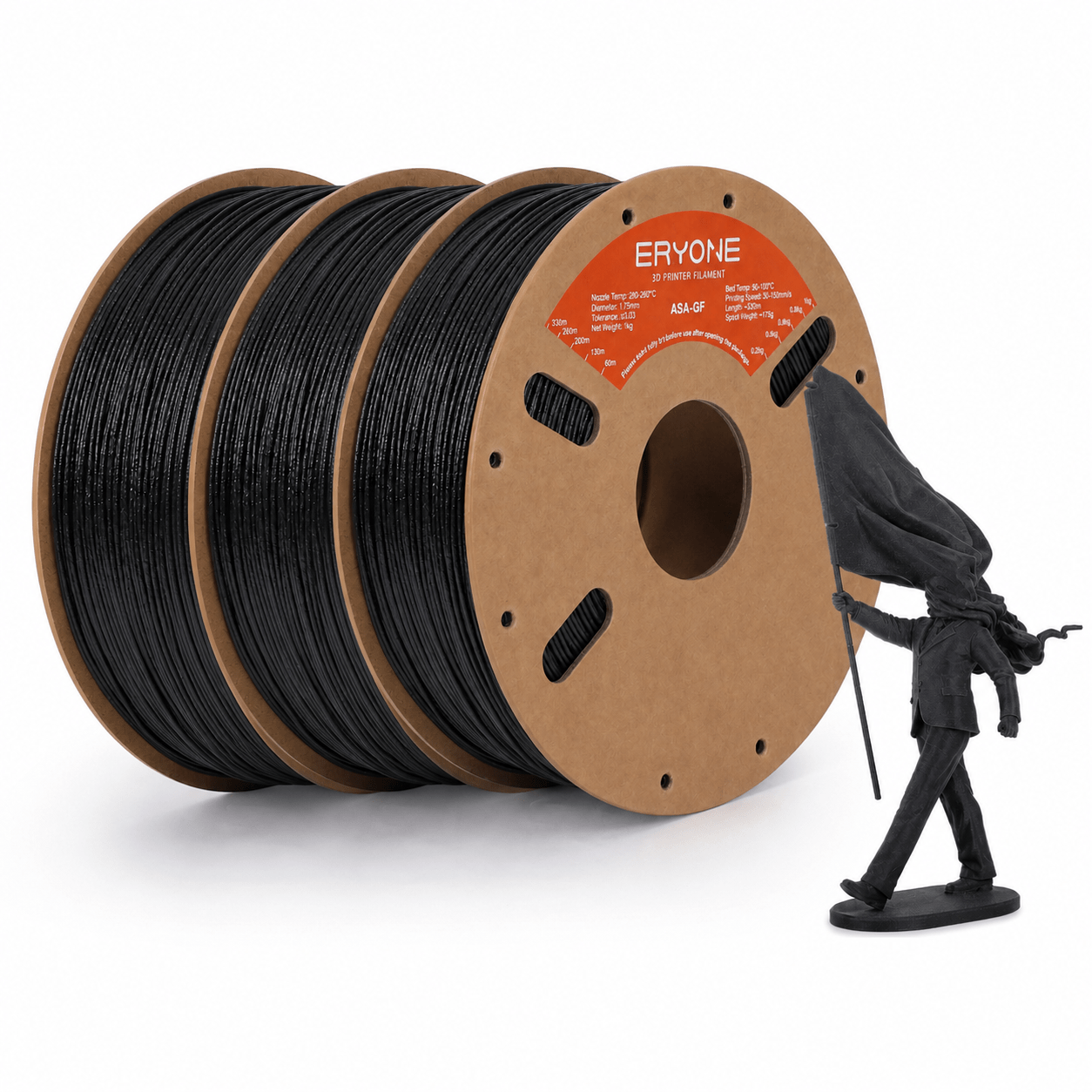 Image of Eryone Asa-gf 3d Printing Supplies Filament For 3d Printer, 3 Rolls, 3kg 1.75mm +/-0.03mm, Easy And Transition