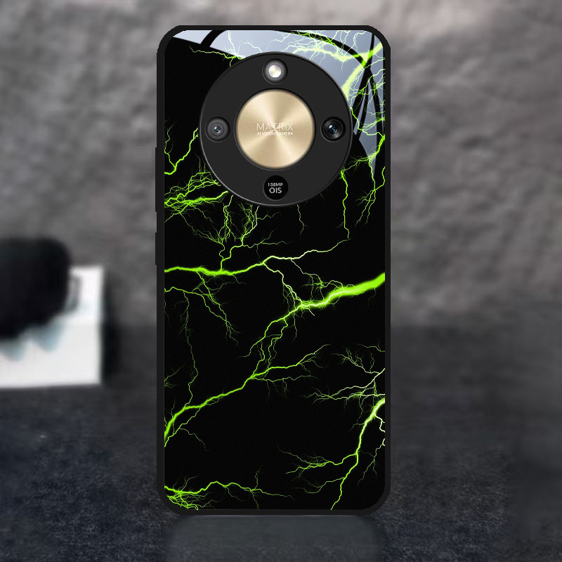 TEMU Phone Case: 1pc Lightning Aesthetic Pattern Tempered Glass Protective Phone Case Simple Cover X9d/ Lite/7 Lite/magic 6pro/5pro/x9c/x9c
