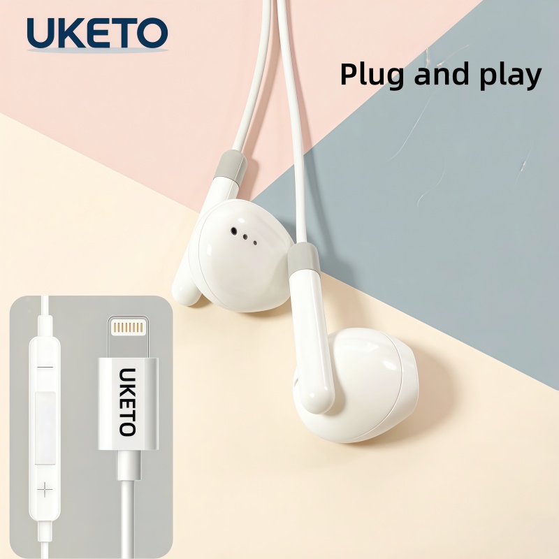 TEMU Wired In-ear Headphones, Earphones Wired Earphones Sports Earphones For Iphone 6/8/14 Max Plug And Play