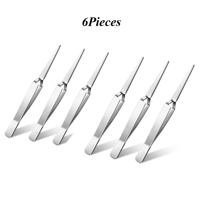 TEMU 6pcs Reverse Tweezers For Crafting Cross Locking Electronics Tweezers Reverse Action Forceps Tension Stainless Jewelry Electronics Laboratory