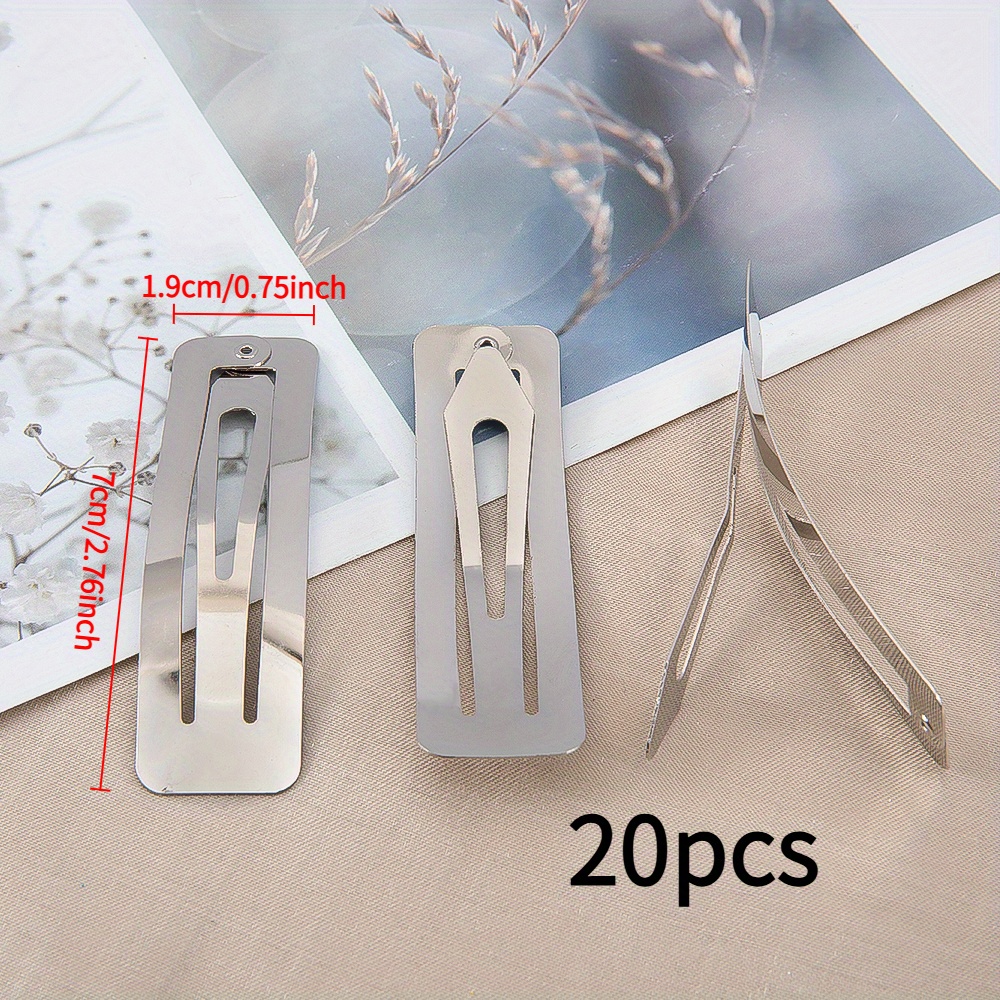 Image of 20pcs Classic Women's Hair Clips Square Blank Hair Clip Base For Hair Additions Jewelry Making Additions